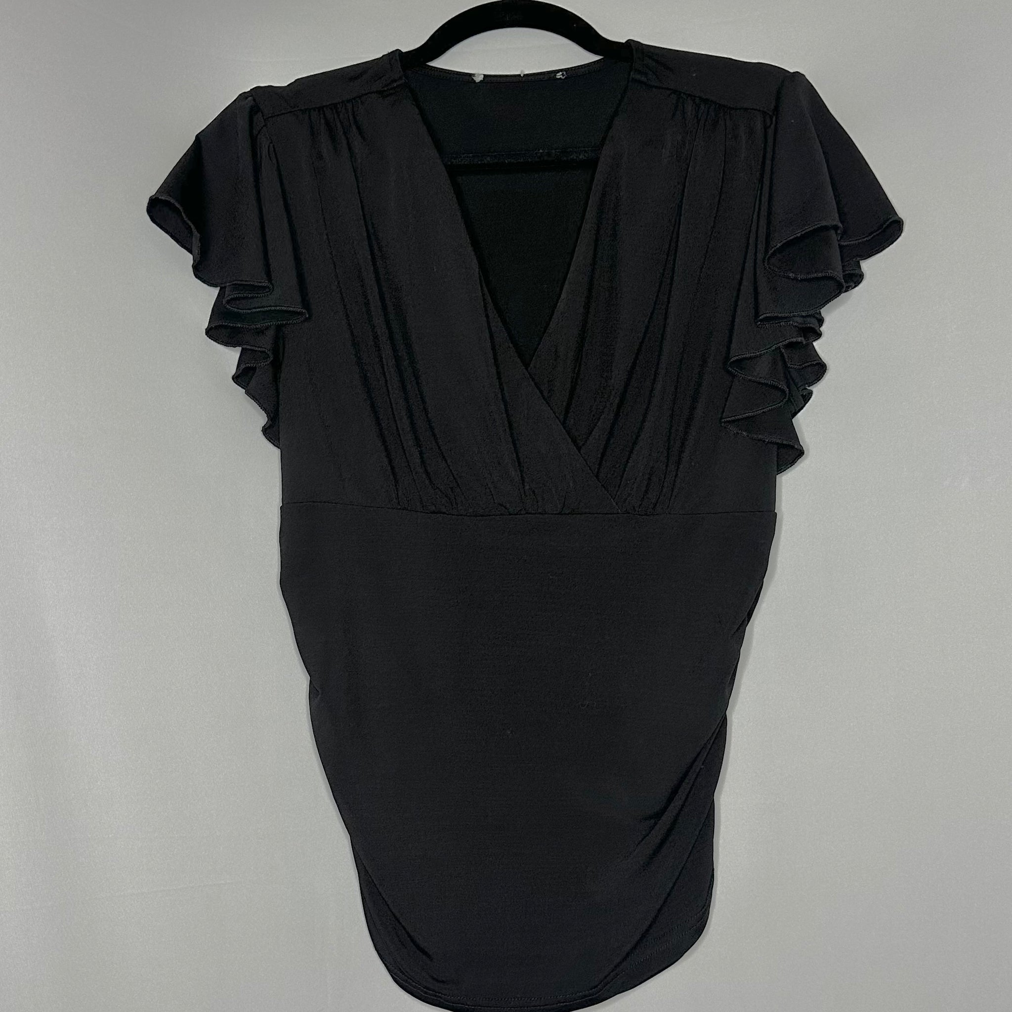 Black Sleeveless V-neck Top