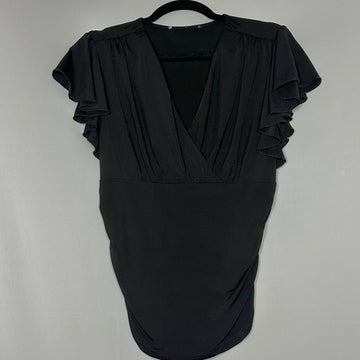 Black Sleeveless V-neck Top